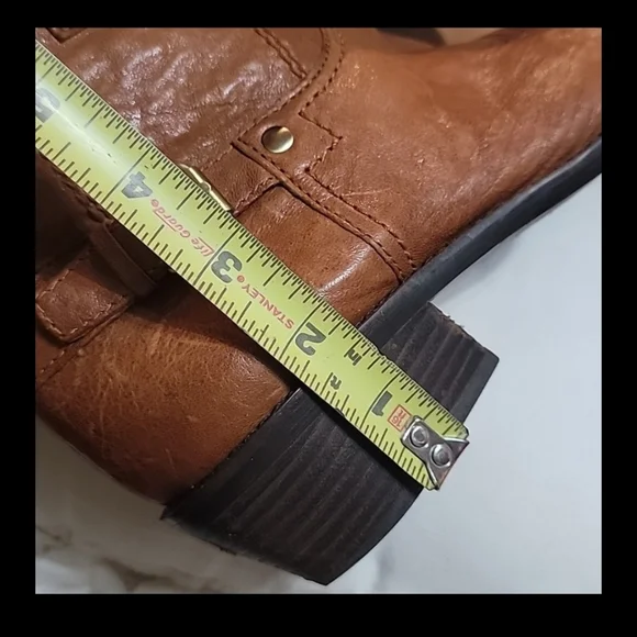 Franco Sarto women's waco brown leather upper western ankle boots booties 8.5 - Picture 3 of 11